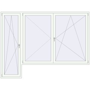 Cumpără Uși de balcon 2800x2100 mm BALCONY DOOR REHAU EURO 60 RAL 9016 Traffic white two-sided