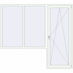 Cumpără Uși de balcon 2342x2100 mm BALCONY DOOR REHAU EURO 60 RAL 9016 Traffic white two-sided