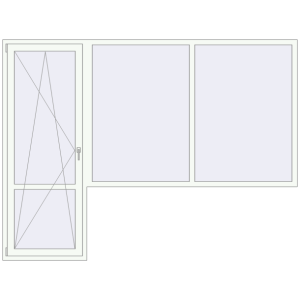 Cumpără Uși de balcon 2800x2100 mm BALCONY DOOR REHAU EURO 60 RAL 9016 Traffic white two-sided
