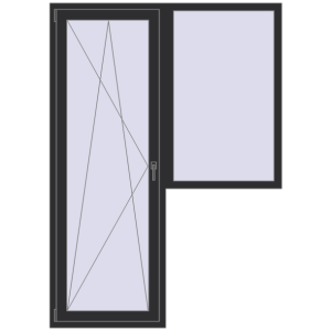 Cumpără Uși de balcon 1500x2100 mm BALCONY DOOR REHAU SYNEGO ANTHRACITE_GREY_GLATT two-sided