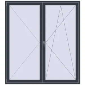 Cumpără Uși de balcon 1850x2050 mm BALCONY DOOR REHAU EURO 60 ANTHRACITE_GREY_STRUKTURAL two-sided