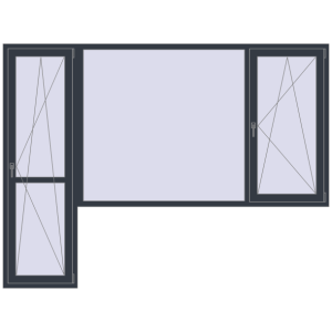 Cumpără Uși de balcon 2800x2100 mm BALCONY DOOR REHAU SYNEGO ANTHRACITE_GREY_STRUKTURAL two-sided