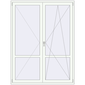 Cumpără Uși de balcon 1600x2100 mm BALCONY DOOR REHAU SYNEGO RAL 9016 Traffic white two-sided