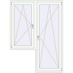 Cumpără Uși de balcon 1500x2050 mm BALCONY DOOR REHAU EURO 70 RAL 9016 Traffic white two-sided