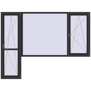 Cumpără Uși de balcon 2800x2100 mm BALCONY DOOR REHAU SYNEGO ANTHRACITE_GREY_GLATT two-sided