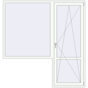 Cumpără Uși de balcon 2000x2100 mm BALCONY DOOR REHAU SYNEGO RAL 9016 Traffic white two-sided