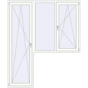Cumpără Uși de balcon 2000x2390 mm BALCONY DOOR REHAU SYNEGO RAL 9016 Traffic white two-sided