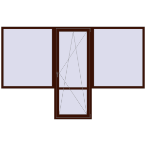 Cumpără Uși de balcon 3250x2100 mm BALCONY DOOR REHAU EURO 70 BLACK_CHERRY two-sided