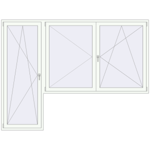 Cumpără Uși de balcon 2800x2100 mm BALCONY DOOR REHAU EURO 60 RAL 9016 Traffic white two-sided