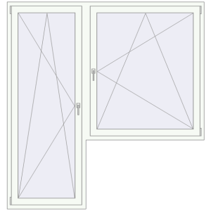 Cumpără Uși de balcon 2000x2100 mm BALCONY DOOR REHAU EURO 60 RAL 9016 Traffic white two-sided
