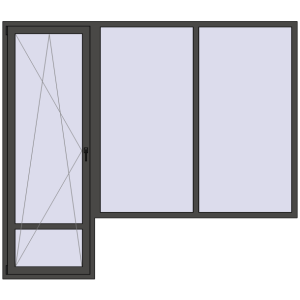 Cumpără Uși de balcon 2632x2300 mm BALCONY DOOR REHAU EURO 70 BASALT_GREY two-sided