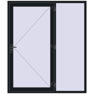 Cumpără Uși de intrare 1800x2100 mm ENERGY-SAVING REHAU SYNEGO BLACK_COOL_110L-2 two-sided