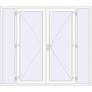 Cumpără Uși de intrare 2400x2100 mm REHAU EURO 60 RAL 9016 Traffic white two-sided