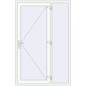 Cumpără Uși de intrare 1400x2150 mm ENERGY-SAVING REHAU SYNEGO RAL 9016 Traffic white two-sided