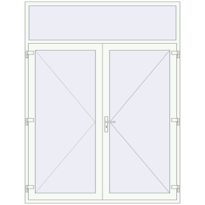 Cumpără Uși de intrare 2000x2600 mm REHAU EURO 60 RAL 9016 Traffic white two-sided