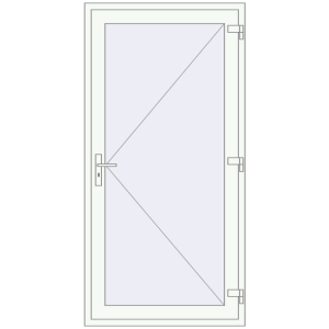 Cumpără Uși de intrare 1000x2050 mm REHAU EURO 60 RAL 9016 Traffic white two-sided