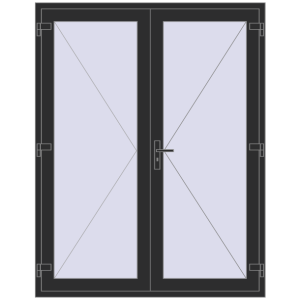 Cumpără Uși de intrare 1600x2050 mm OPTIMUM REHAU BRILLANT BLACK_STRUCTURAL two-sided