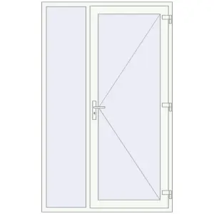 Cumpără Uși de intrare 1400x2250 mm ENERGY-SAVING REHAU SYNEGO RAL 9016 Traffic white two-sided