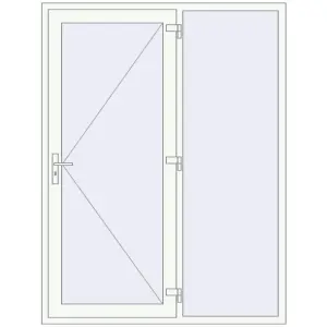 Cumpără Uși de intrare 1600x2100 mm ENERGY-SAVING REHAU SYNEGO RAL 9016 Traffic white two-sided