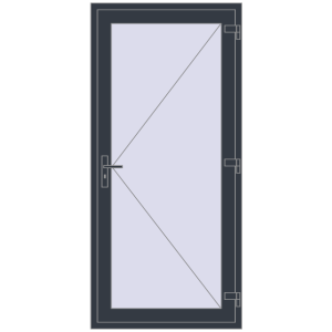 Cumpără Uși de intrare 1000x2100 mm REHAU EURO 60 ANTHRACITE_GREY_STRUKTURAL two-sided
