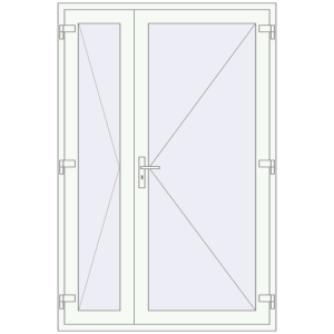 Cumpără Uși de intrare 1400x2100 mm REHAU EURO 60 RAL 9016 Traffic white two-sided