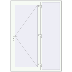 Cumpără Uși de intrare 1550x2150 mm OPTIMUM REHAU BRILLANT RAL 9016 Traffic white two-sided