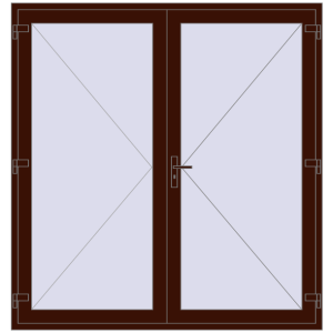 Cumpără Uși de intrare 2000x2100 mm OPTIMUM REHAU BRILLANT BLACK_CHERRY two-sided