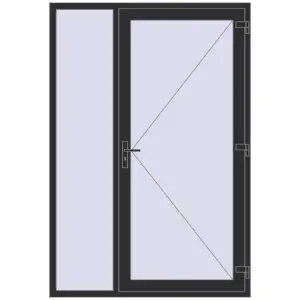 Cumpără Uși de intrare 1500x2200 mm ENERGY-SAVING REHAU SYNEGO ANTHRACITE_GREY_GLATT two-sided