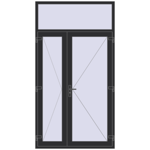 Cumpără Uși de intrare 1400x2600 mm REHAU EURO 60 ANTHRACITE_GREY_GLATT two-sided