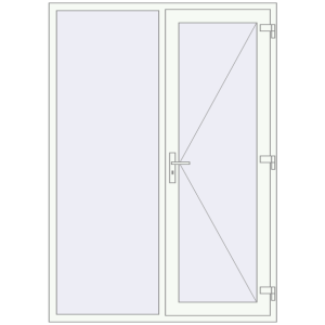 Cumpără Uși de intrare 1500x2100 mm OPTIMUM REHAU BRILLANT RAL 9016 Traffic white two-sided