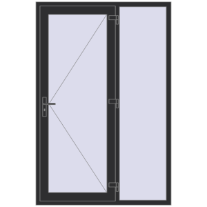 Cumpără Uși de intrare 1400x2100 mm OPTIMUM REHAU BRILLANT ANTHRACITE_GREY_GLATT two-sided