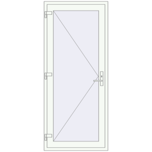 Cumpără Uși de intrare 900x2100 mm REHAU EURO 60 RAL 9016 Traffic white two-sided