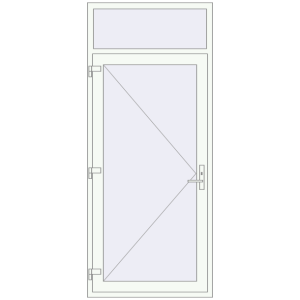 Cumpără Uși de intrare 1020x2400 mm REHAU EURO 60 RAL 9016 Traffic white two-sided