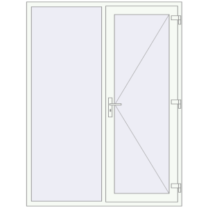 Cumpără Uși de intrare 1600x2100 mm ENERGY-SAVING REHAU SYNEGO RAL 9016 Traffic white two-sided