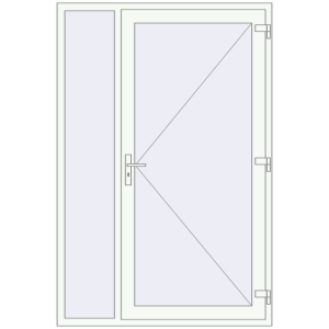 Cumpără Uși de intrare 1400x2100 mm DOOR ALU STANDARD 72 RAL 9016 Traffic white two-sided