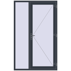 Cumpără Uși de intrare 1400x2240 mm OPTIMUM REHAU BRILLANT ANTHRACITE_GREY_STRUKTURAL two-sided