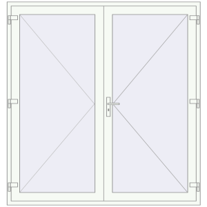 Cumpără Uși de intrare 2000x2100 mm DOOR ALU STANDARD 72 RAL 9016 Traffic white two-sided