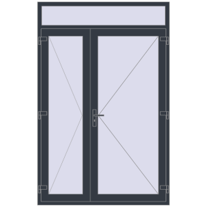 Cumpără Uși de intrare 1550x2380 mm OPTIMUM REHAU BRILLANT ANTHRACITE_GREY_STRUKTURAL two-sided