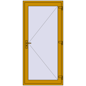 Cumpără Uși de intrare 1000x2100 mm DOOR ALU STANDARD 72 RAL 1005 Honey yellow two-sided