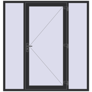 Cumpără Uși de intrare 2000x2100 mm REHAU EURO 60 ANTHRACITE_GREY_GLATT two-sided