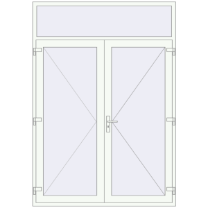 Cumpără Uși de intrare 1750x2500 mm DOOR ALU STANDARD 72 RAL 9016 Traffic white two-sided