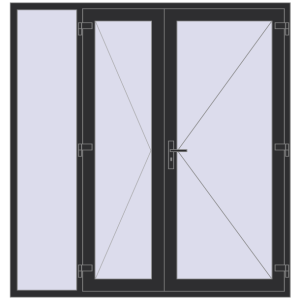 Cumpără Uși de intrare 2000x2100 mm REHAU EURO 60 ANTHRACITE_GREY_GLATT two-sided