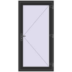 Cumpără Uși de intrare 1000x2000 mm REHAU EURO 60 ANTHRACITE_GREY_GLATT two-sided