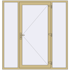 Cumpără Uși de intrare 2000x2100 mm DOOR ALU STANDARD 72 RAL 1000 Green beige two-sided