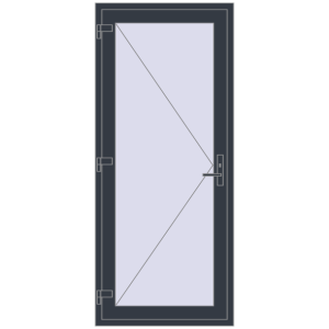 Cumpără Uși de intrare 900x2100 mm REHAU EURO 60 ANTHRACITE_GREY_STRUKTURAL two-sided