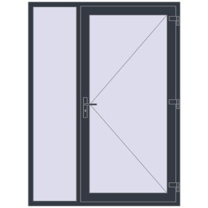 Cumpără Uși de intrare 1500x2015 mm REHAU EURO 60 ANTHRACITE_GREY_STRUKTURAL two-sided