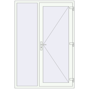 Cumpără Uși de intrare 1400x2050 mm DOOR ALU STANDARD 72 RAL 9016 Traffic white two-sided