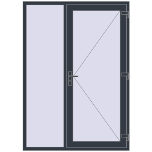 Cumpără Uși de intrare 1500x2100 mm REHAU EURO 60 ANTHRACITE_GREY_STRUKTURAL two-sided
