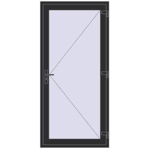 Cumpără Uși de intrare 1000x2200 mm REHAU EURO 60 ANTHRACITE_GREY_GLATT two-sided