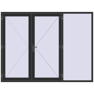 Cumpără Uși de intrare 2697x2047 mm OPTIMUM REHAU BRILLANT ANTHRACITE_GREY_GLATT two-sided